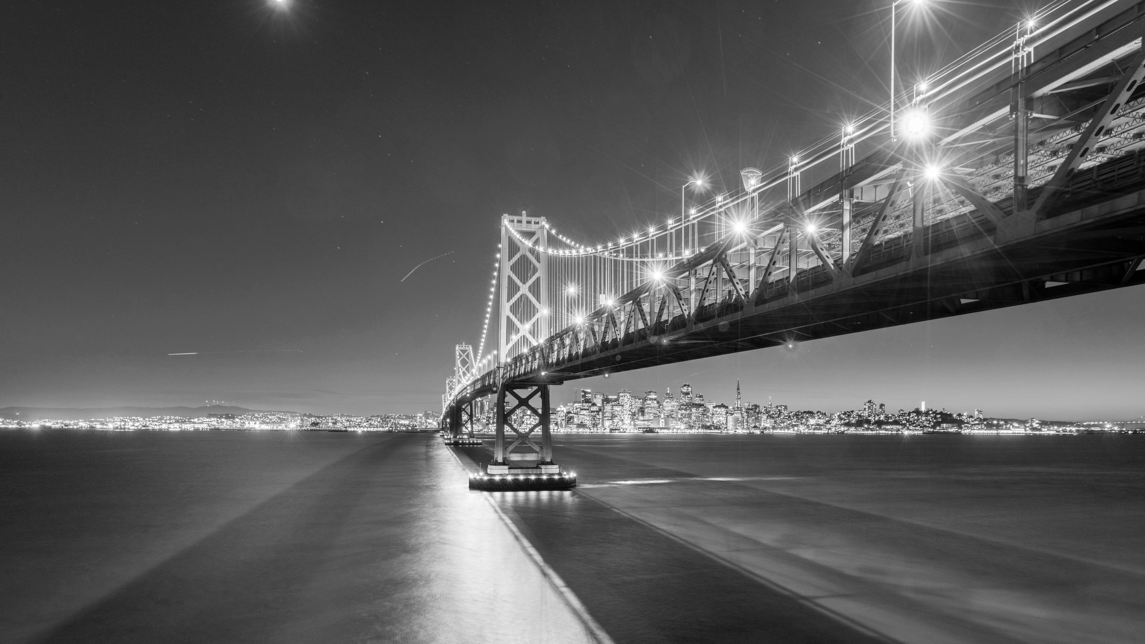 San Francisco Bay Bridge at night